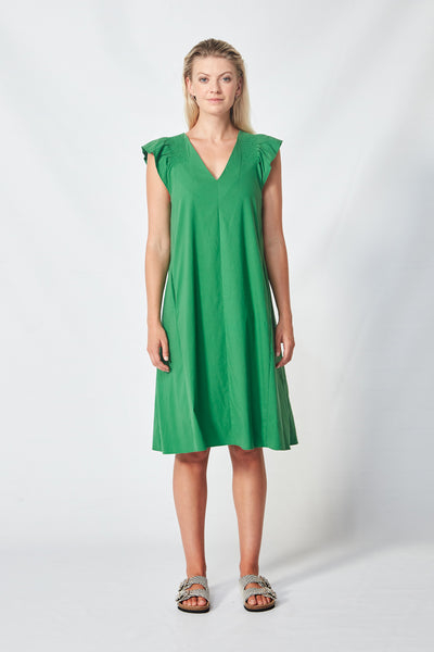 VERGE APPLE GREEN POLLY DRESS