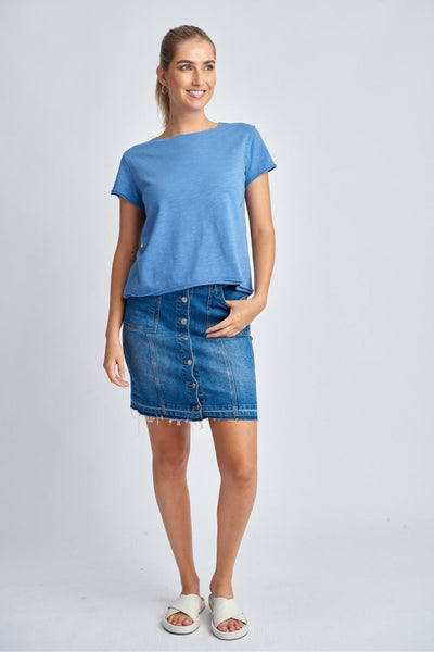 CLOTH PAPER SCISSORS BLUE SEAM DETAIL TEE