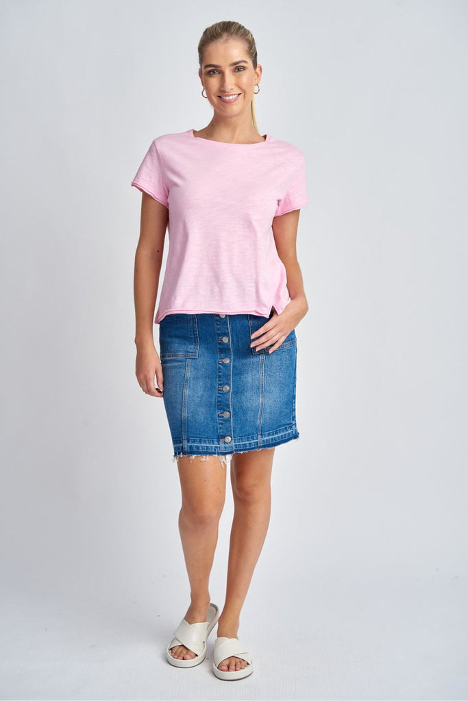 CLOTH PAPER SCISSORS PINK SEAM DETAIL TEE