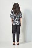 GLIDE BY VERGE...BLACK PRINT CLARA TOP