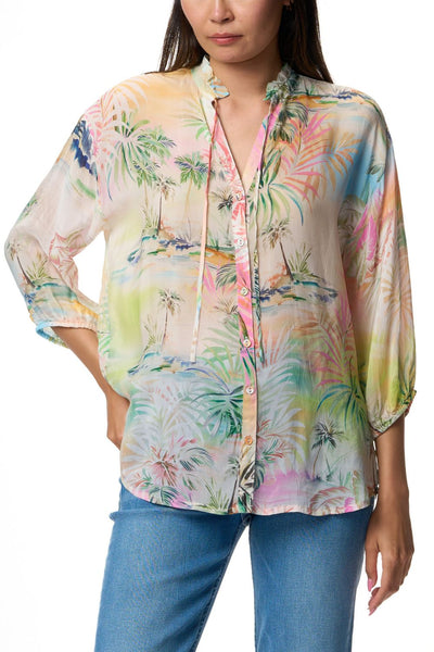 JOHNNY WAS RAFFIA PRINT CATHRYN SHIRT