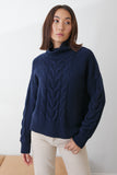 MIA FRATINO FABIAN CABLE SWEATER