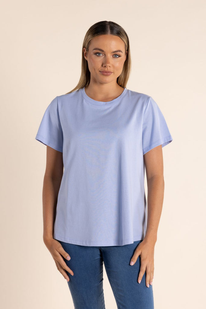 TWO T'S SKY BLUE CREW NECK S/SLV TEE