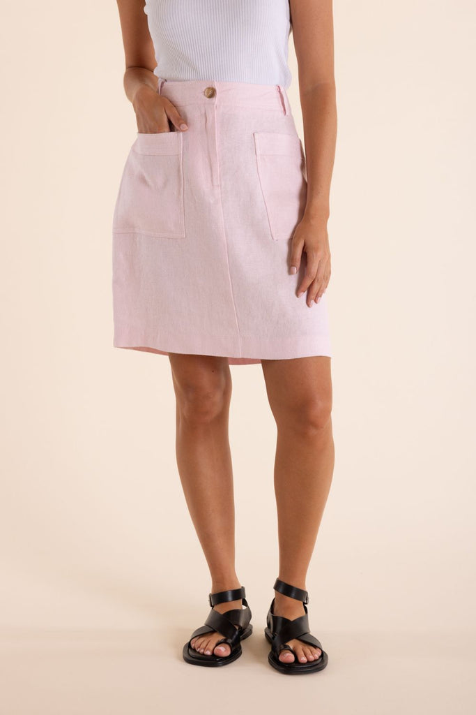 TWO T'S PINK ROSE KNEE LENGTH SKIRT