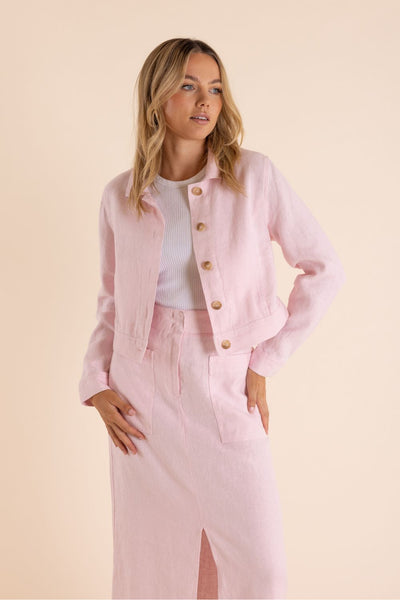 TWO T'S PINK ROSE CROPPED JACKET