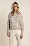 TWO-TS TWEED CABLE SWEATER