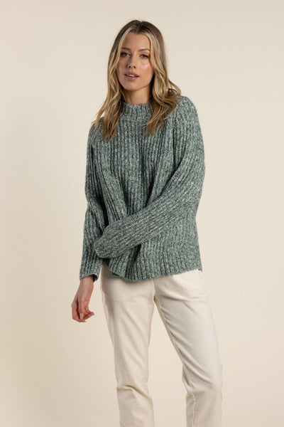 TWO-TS TWEED FUNNEL KNIT