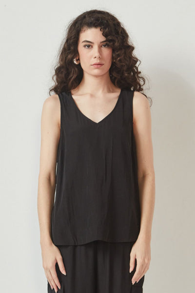 GLIDE BY VERGE...FELICITY TANK BLACK