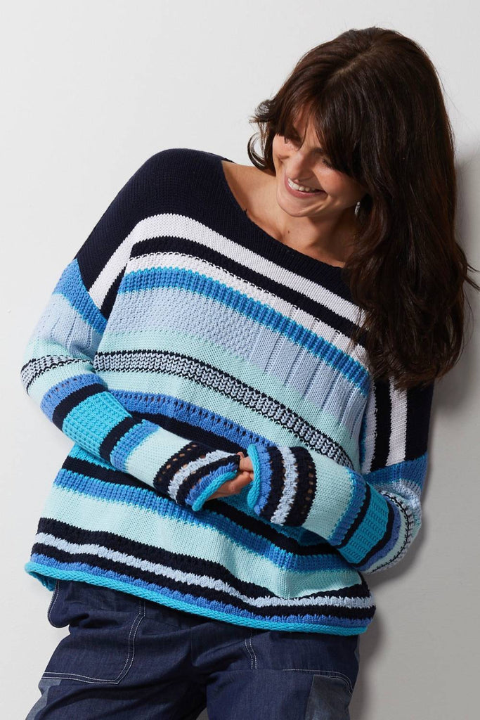 ZAKET & PLOVER STRIPED CHUNKY JUMPER