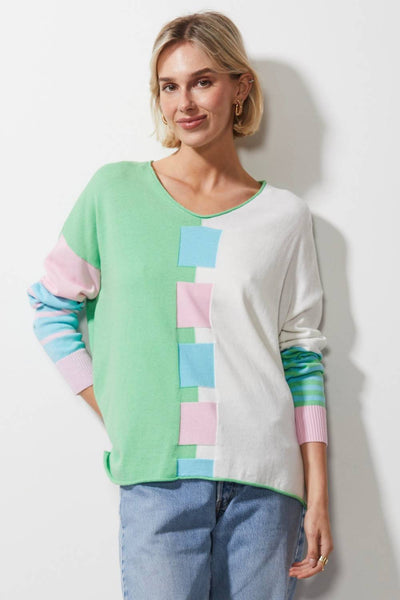 ZAKET & PLOVER BUTTERFLY MINT SQUARES JUMPER