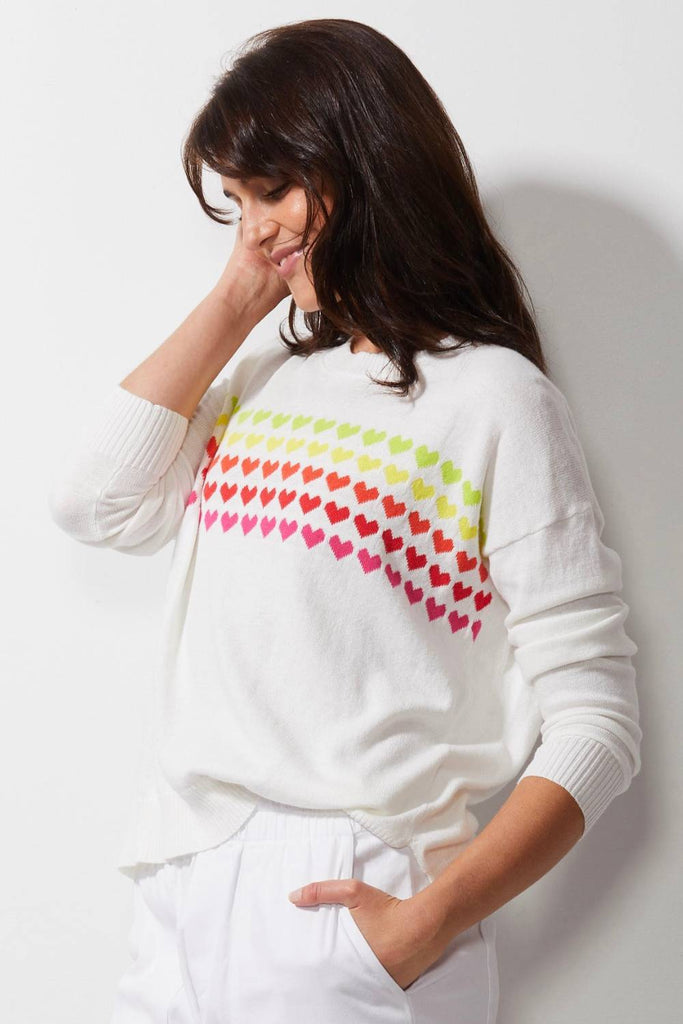 ZAKET & PLOVER WHITE LOVESTRUCK JUMPER