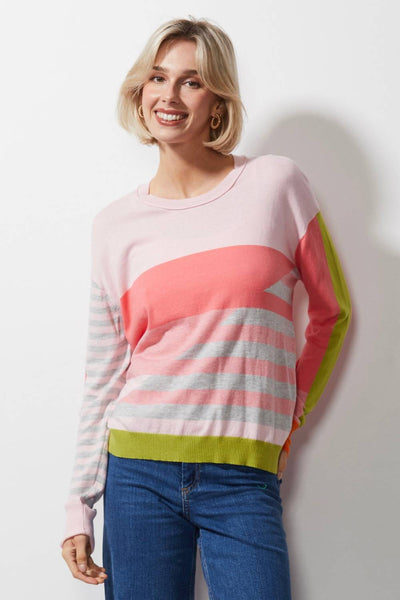 ZAKET & PLOVER PETAL PINK DIAGONAL JUMPER