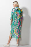 ZAKET & PLOVER AMALFI GREEN PRINTED DRESS