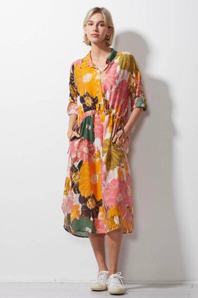 ZAKET & PLOVER FLORENCE SUNSET PRINTED DRESS